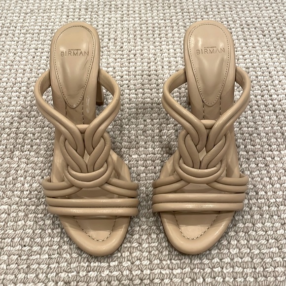 Alexandre Birman Shoes - Alexandre Birman Vicky 90mm Leather Knot Slide Sandals size 36 or 6 tan.
